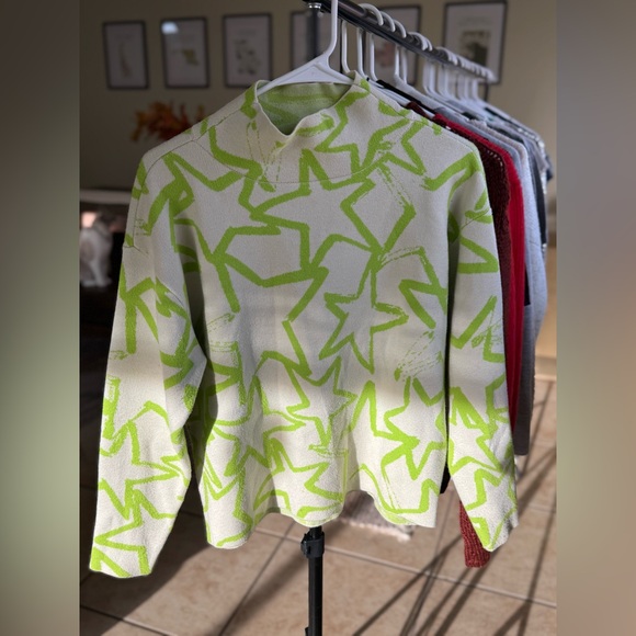 Anthropologie Sweaters - Anthropologie Maeve Lime and Cream Knit Sweater